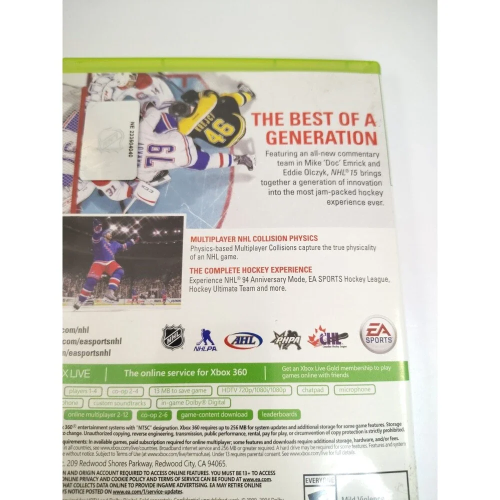 NHL 15 (Microsoft Xbox 360, 2014)